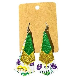 Mardi Gras Glitter Earrings
